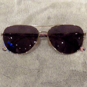 Ted Baker London Gold Frame Dark Lens TWS187 58 14 140 Aviator Sunglasses